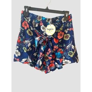 Hayden Los Angeles Floral Boho Waistband Front Tie Shorts Size Large Flowy NWT